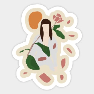Woman Flower Sticker